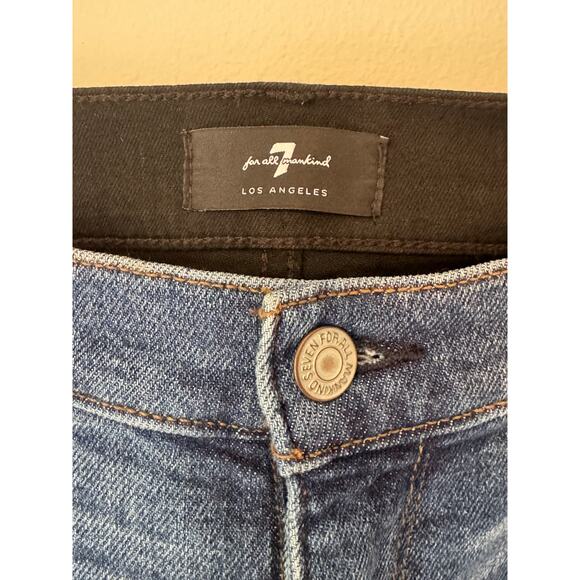 7 for all mankind The High Waist Ankle Skinny Two-Toned Jeans Size 32 - Picture 4 of 13